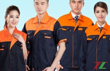 Đồng phục bảo hộ xanh đen phối cam